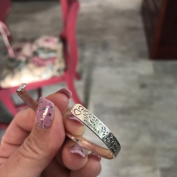 Sterling Silver Mantra Cuff Bracelet - Picture 7 of 7